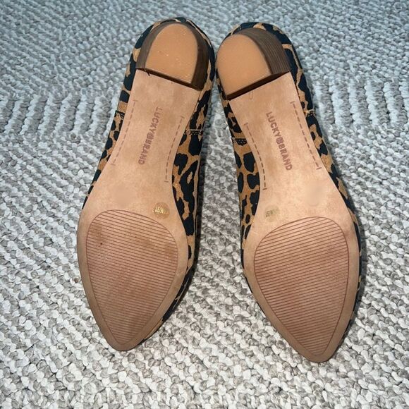 Lucky Brand Zaprika Suede Cheetah Pointed Toe Booties - Sz 6.5 - Picture 16 of 16